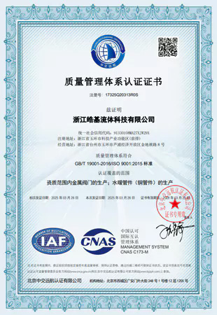 Quality Management System Certificate