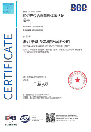 Intellectual Property Compliance Management System Certificate