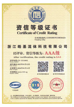 Certificate of Credit Rating